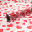 Red Speckle Hearts Cellophane Film 80cm x 100m