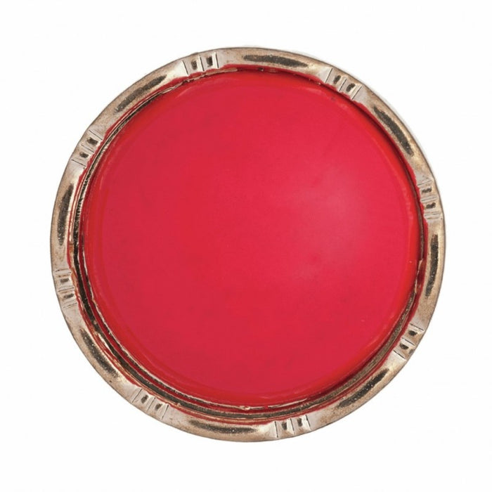 15mm-Pack of 4, Red Buttons with decorative gold effect edging