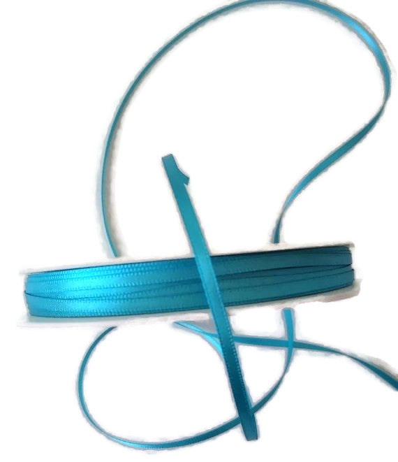 3mm x 50m Double Faced Satin Ribbon - Turquoise