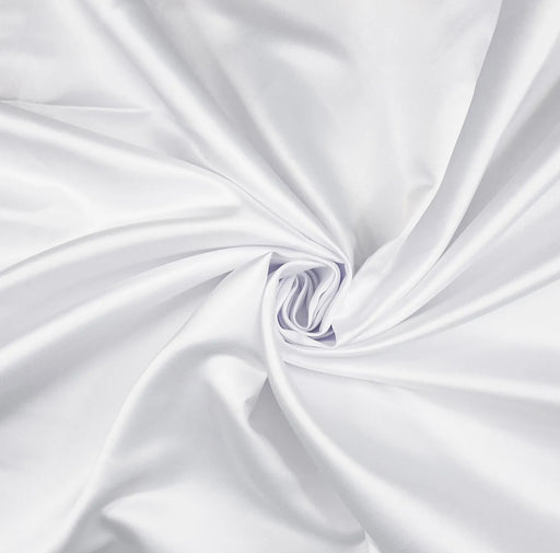 1 metre White Duchess Satin 100% Polyester Fabric 150cm Width