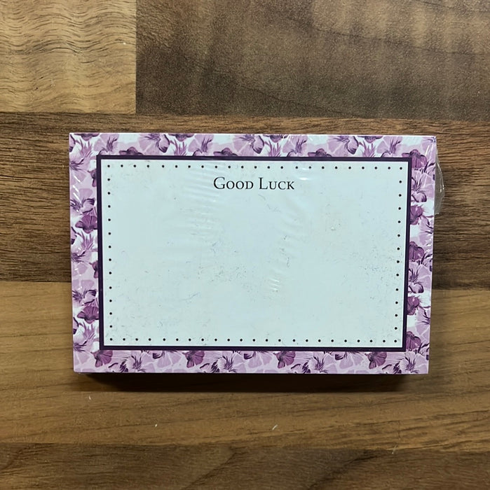 50 Florist Cards - Good Luck - Lilac Floral Border discontinued