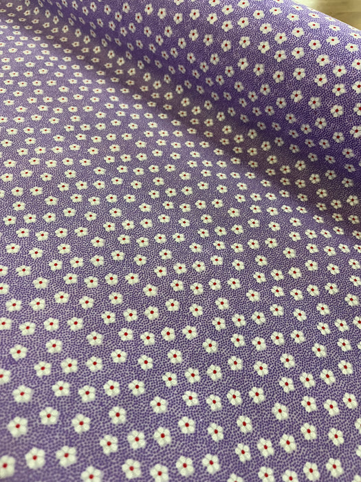 1 Metre Lilac Polycotton Small Floral Fabric x 112cm