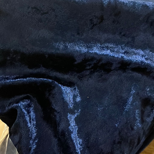 1 metre Crushed Velvet Fabric 150cm Width - Royal Navy Blue