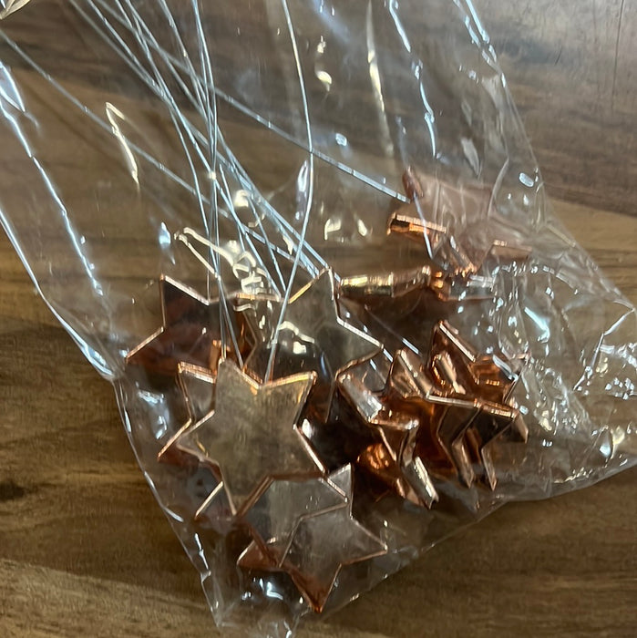 Rose Gold Stars on Wire 12PCS