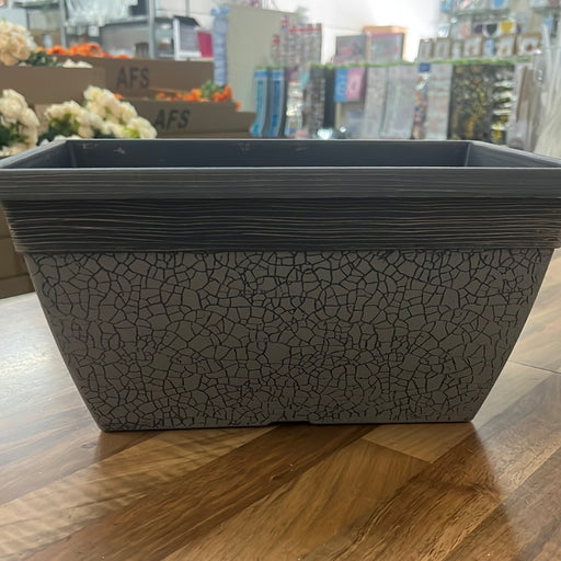 Crackle Window Box 30cm - Concrete Grey