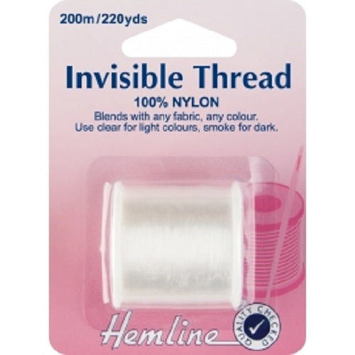 Hemline Clear 100 % Nylon Invisible Thread x 200m