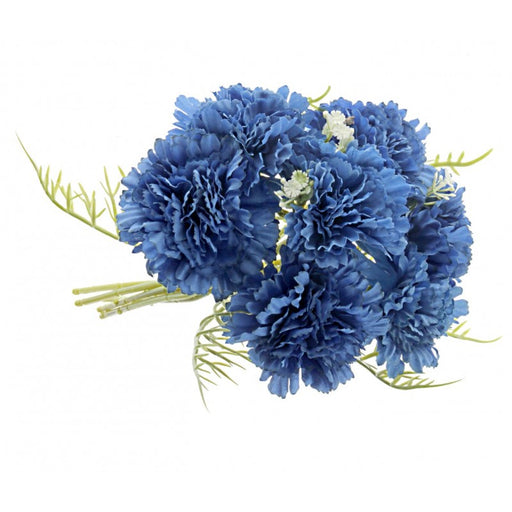 Blue Carnation Flower Bouquet x 37cm
