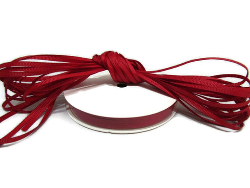 3mm x 20m Double Faced Ruby Maroon Satin Ribbon