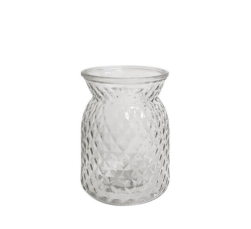 Emily Dimpled Vase - Clear - 13.5cm