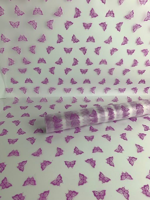 25m x 60cm Butterfly Deluxe Flower Wrap - Lilac