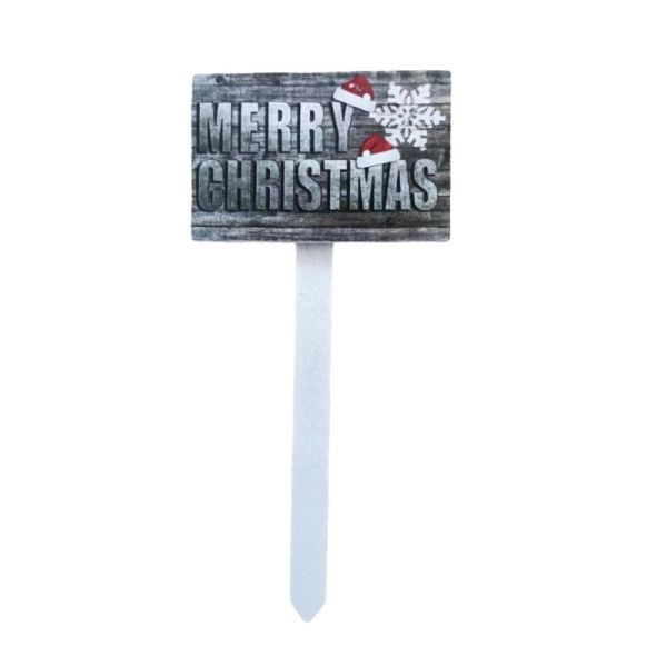 Merry Christmas Banner Pick - 17.5cm x 7cm - 12 pack