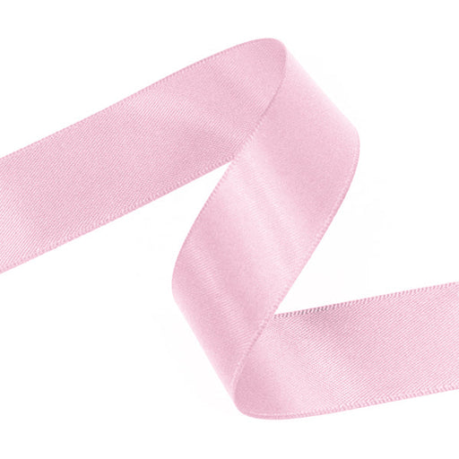 25mm x 20m Double Faced Satin Ribbon Baby Pink