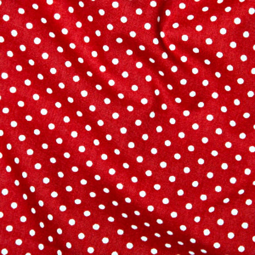 1 Metre Red 3mm Polka Dot 100% Cotton Poplin Fabric x 112cm wide.