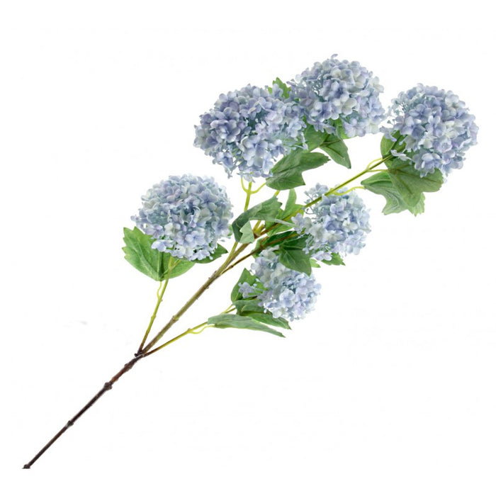 6 Head Snowball Viburnum Spray x 96cm - Blue