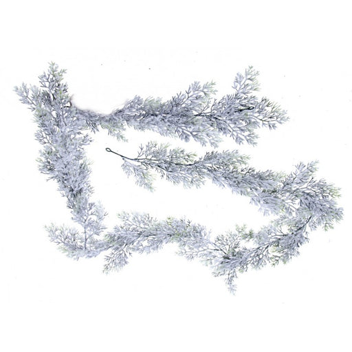 Snowy Cedar Garland - Green/White 180cm long