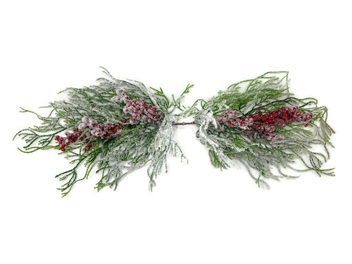 50cm Mini Frosted Fern & Red Berry Swag for Wreaths
