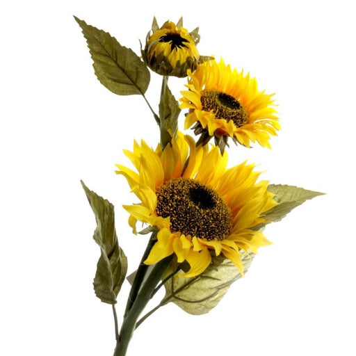 3 Head Sunflower x 88cm - Yellow & Green