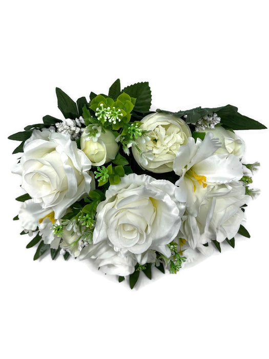 Rose Ranunculus Peony & Foliage Bush - Cream