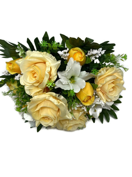 Rose Ranunculus Peony & Foliage Bush - Yellow