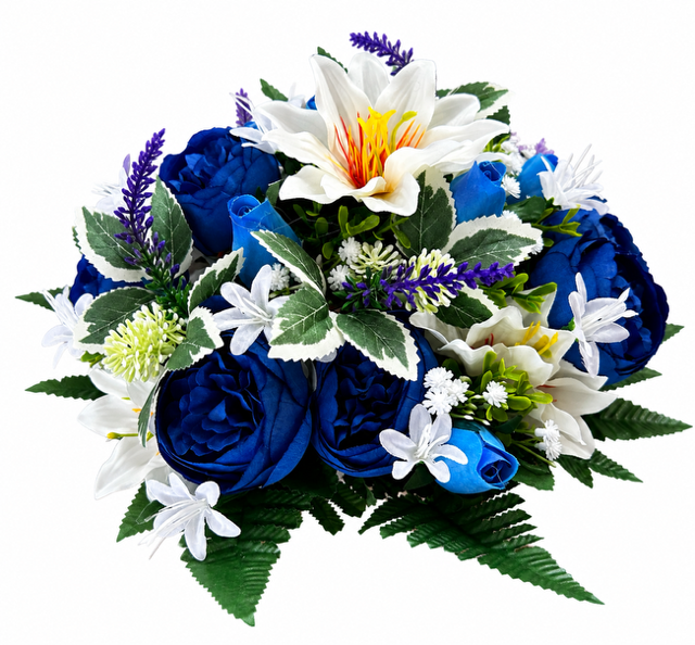 Peony Clematis & Rose Flower Bush x 36cm - Blue