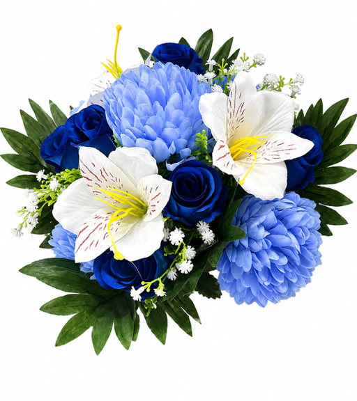 Chrysanthemum Rose Bud & Alstroemeria Bush - Blue