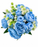 Peony Rose Bud & Foliage Bush - Blue