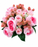 Peony Rose Bud & Foliage Bush - Pink