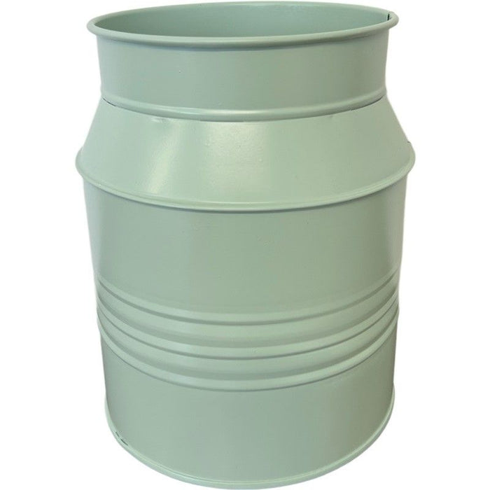 Rustic Zinc Milk Churn Flower Vase Planter -Height 20.5cm - Sage Green