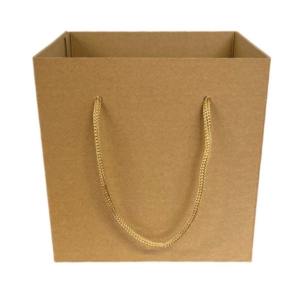 Eco Kraft Flower Box with Rope Handles 17x17x17cm - Pack of 10
