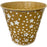 Gold Zinc Pot with White Stars x  14cm