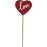 Red Wooden Love Pick 50cm  - Pack of 10
