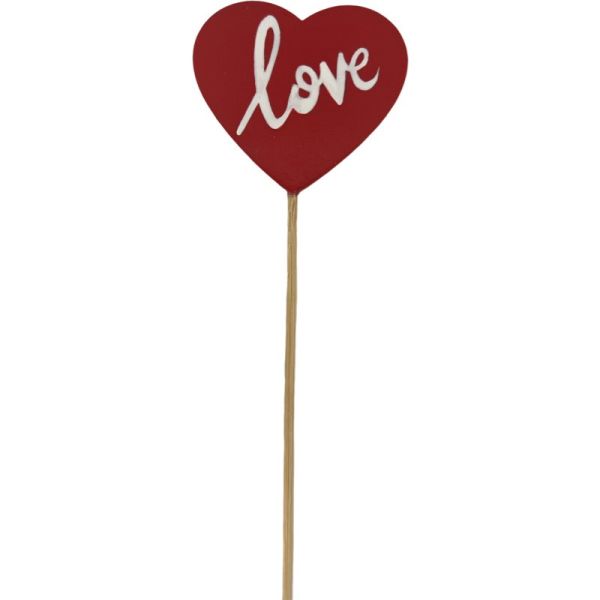 Red Wooden Love Pick 50cm  - Pack of 10