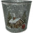 Christmas Cottage Zinc Pot