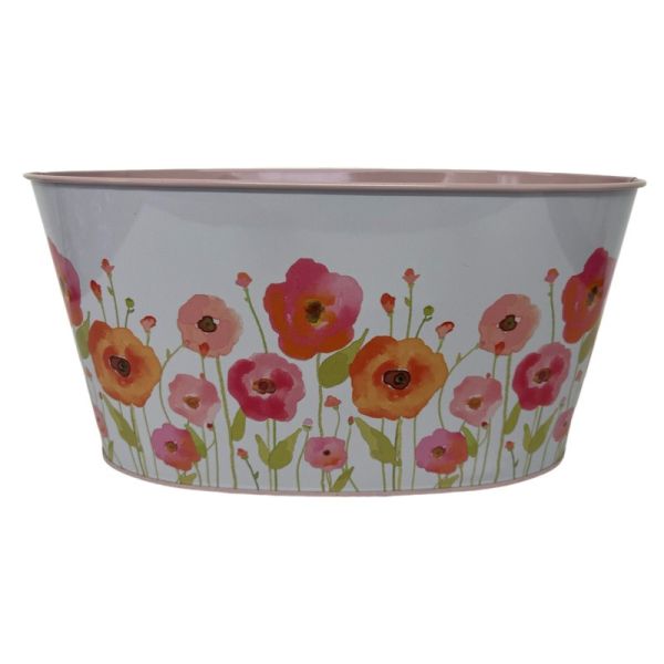 Painted Flower zinc Oval -19.5cm