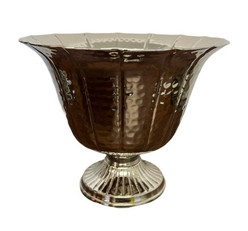 Ribbed Footed Urn x  19.5cm - Silver