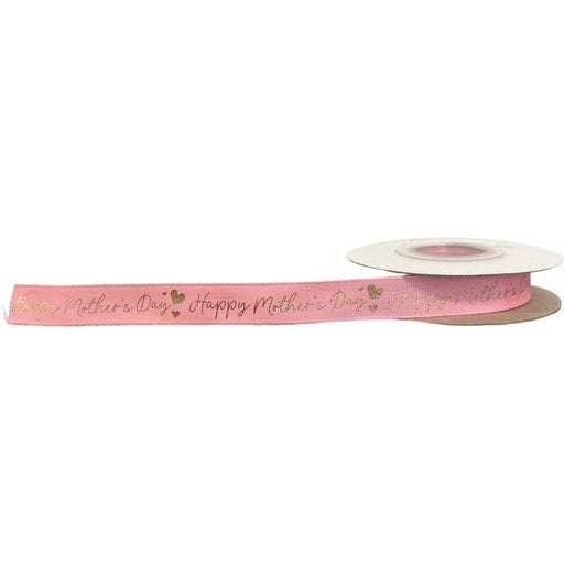 19mm x 20yds Pink Happy Mother's Day Biodegradable Ribbon