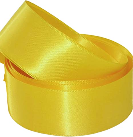 38mm x 20m Double Faced Yellow Satin Ribbon