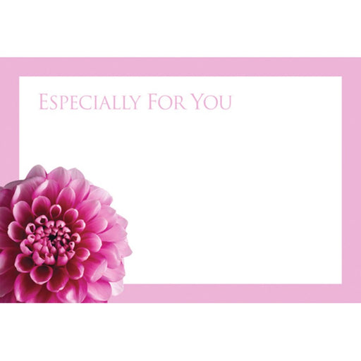 Pack of 50 Florist Cards - Especially For You Pink Dahlia