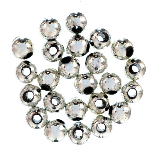 5mm Silver Plated Beads Pack of 25