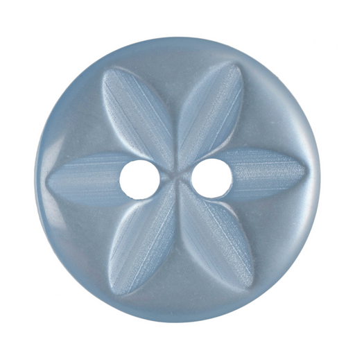 14mm-Pack of 8, Blue Round Flower Buttons