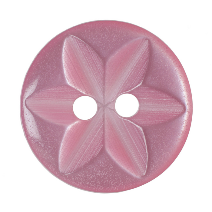 14mm-Pack of 8, Pink Round Flower Buttons