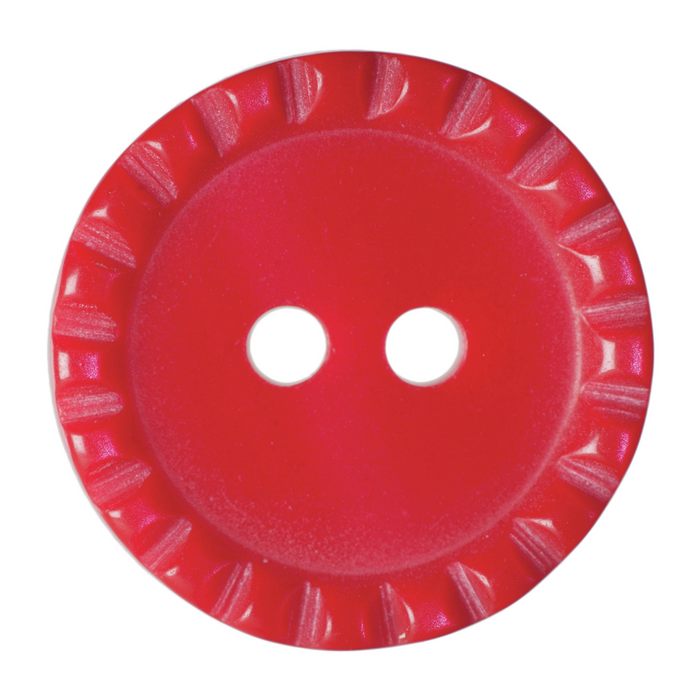 15mm-Pack of 5, Raspberry Red Crinkle Buttons
