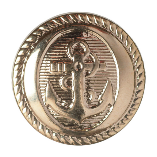 21mm-Pack of 4, Gold Anchor Embossed Buttons