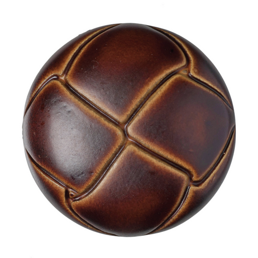Pack of 2 Chunky Buttons , Brown Faux Leather 20mm