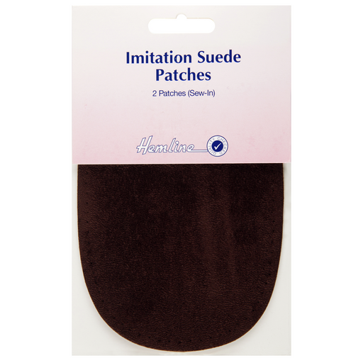 Sew-in Imitation Suede Patches - Brown - 10 x 15cm -2pcs