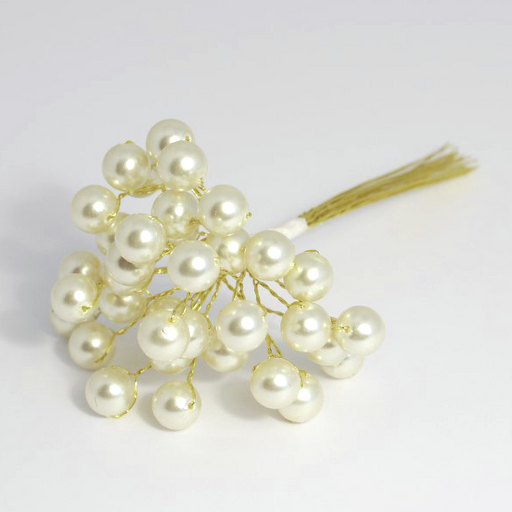 10mm Ivory Pearls on Gold Wired Stems