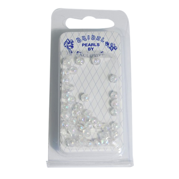 5mm Iridescent Clear Pearls - Pack of 90