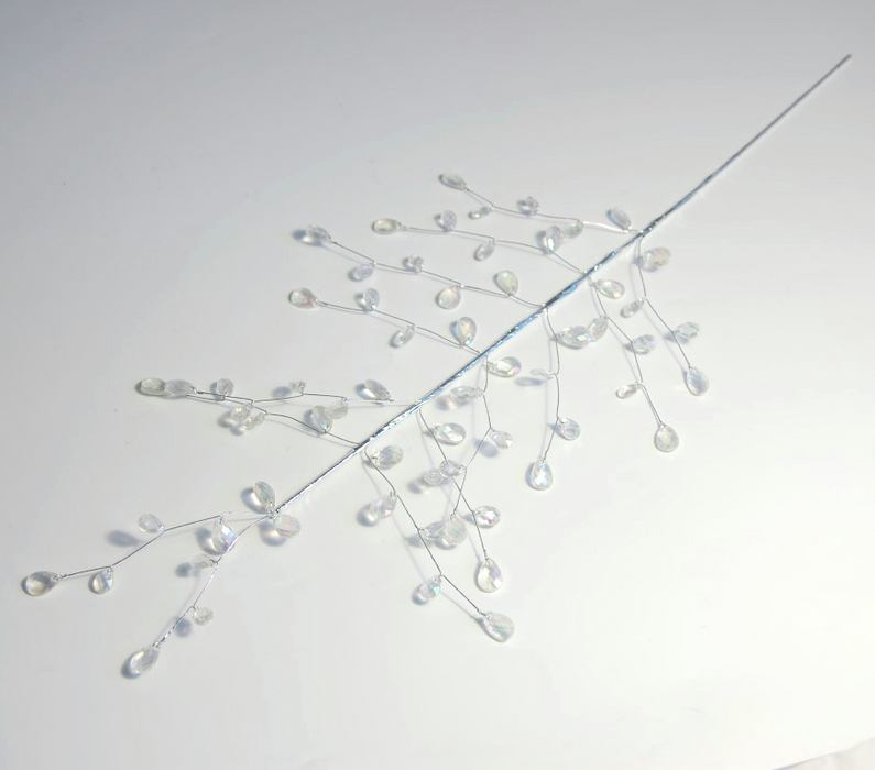 46cm Iridescent Clear Jewel Pick Spray