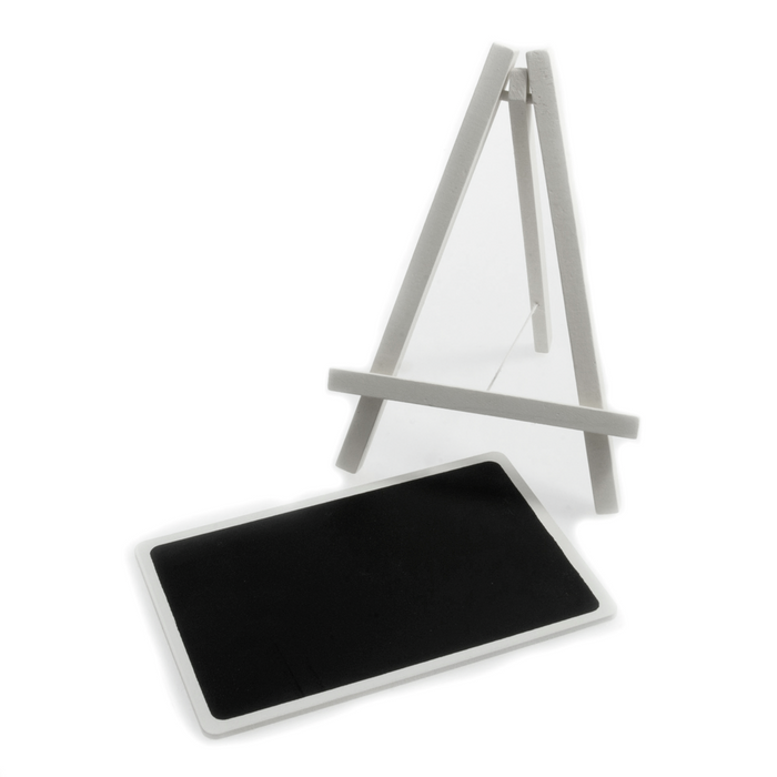 Black Chalk Board Sign Stand Easel - White