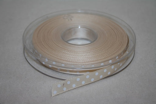10mmx20m polka dot ribbon cream L201